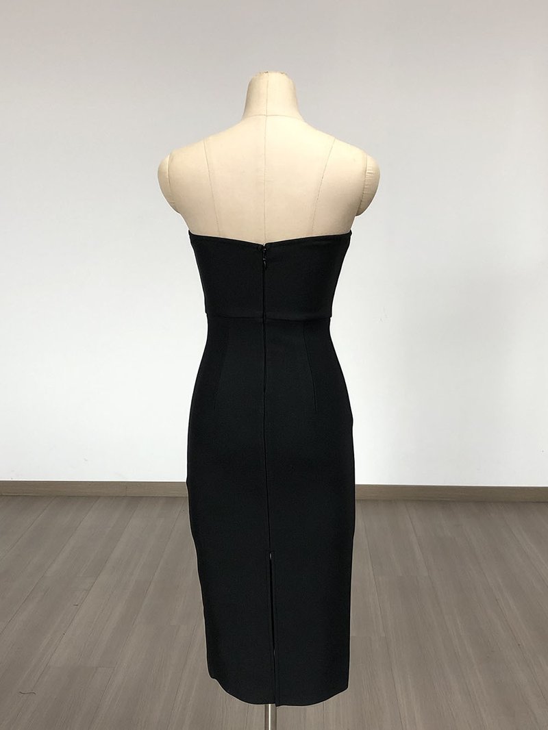 Strapless Sequin Bustier Midi Dress H6680