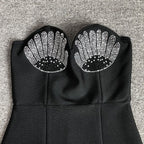 Strapless Sequin Bustier Midi Dress H6680