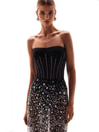 Strapless Sequin Embellished Maxi Dress H6355