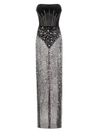 Strapless Sequin Embellished Maxi Dress H6355