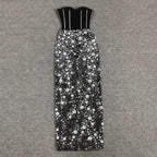 Strapless Sequin Embellished Maxi Dress H6355