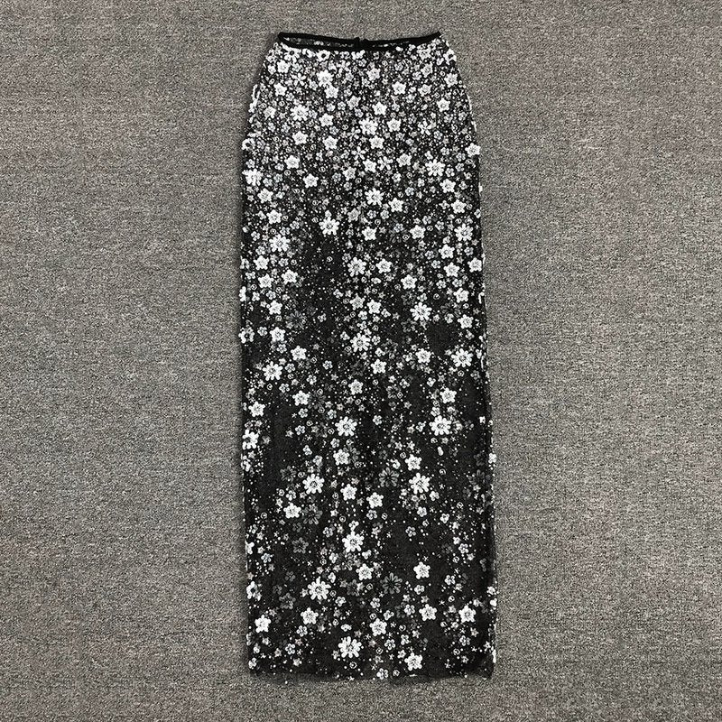 Strapless Sequin Embellished Maxi Dress H6355