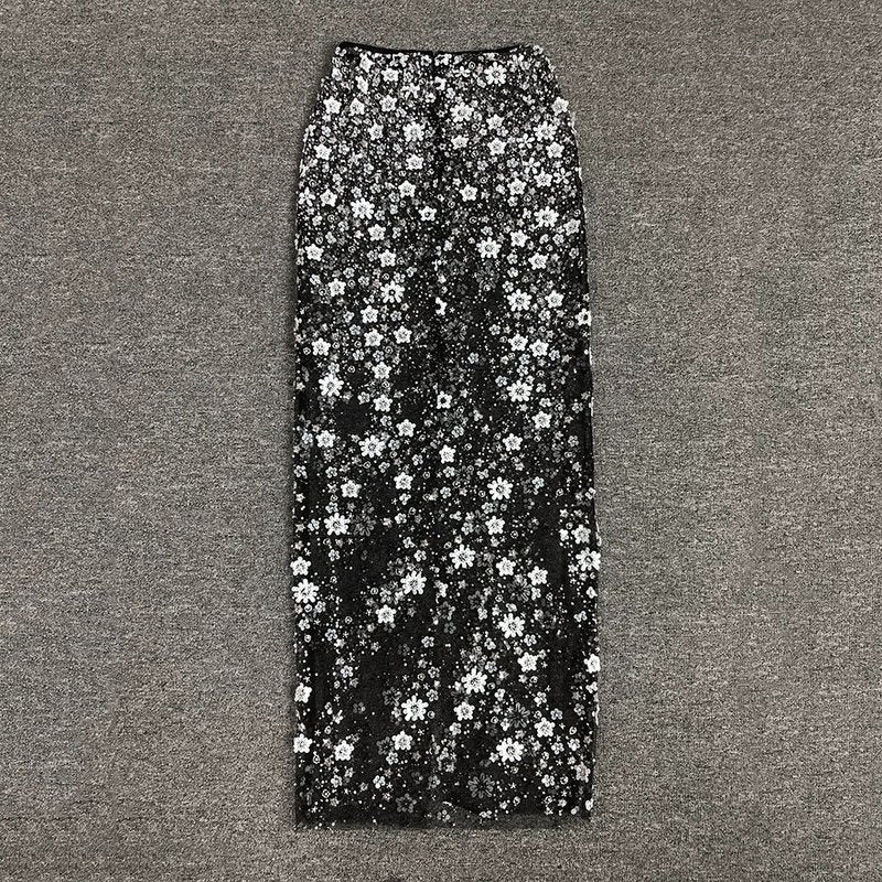 Strapless Sequin Embellished Maxi Dress H6355