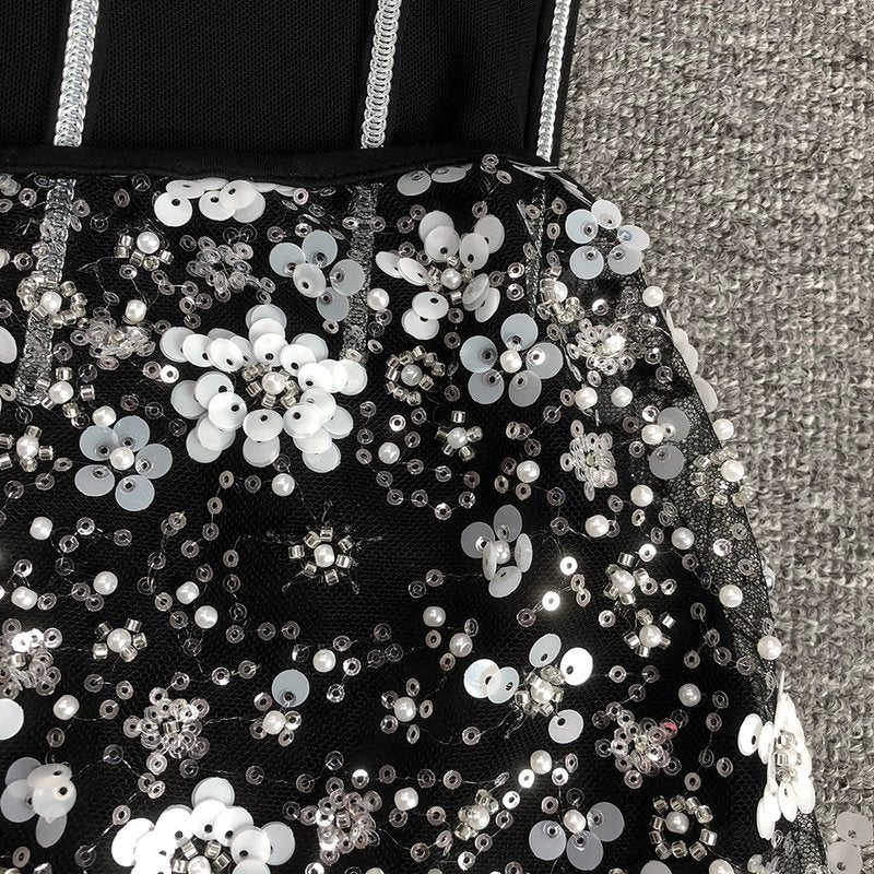 Strapless Sequin Embellished Maxi Dress H6355
