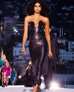 Strapless Sequin Embellished Midi Dress H5982