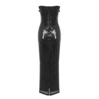 Strapless Sequin Embellished Midi Dress H5982