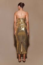 Strapless Sequin Embellished Midi Dress H6763