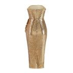 Strapless Sequin Embellished Midi Dress H6763