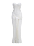 Strapless Sequin Gown with Draped Skirt H7106
