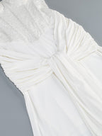 Strapless Sequin Gown with Draped Skirt H7106