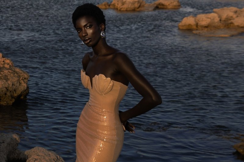 Strapless Sequin Mermaid Gown H7131