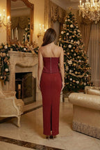 Strapless Sequin Mesh Mermaid Dress H7065