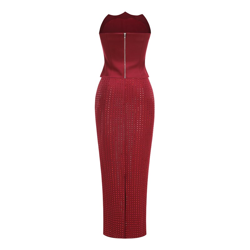 Strapless Sequin Mesh Mermaid Dress H7065