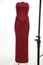 Strapless Sequin Mesh Mermaid Dress H7065