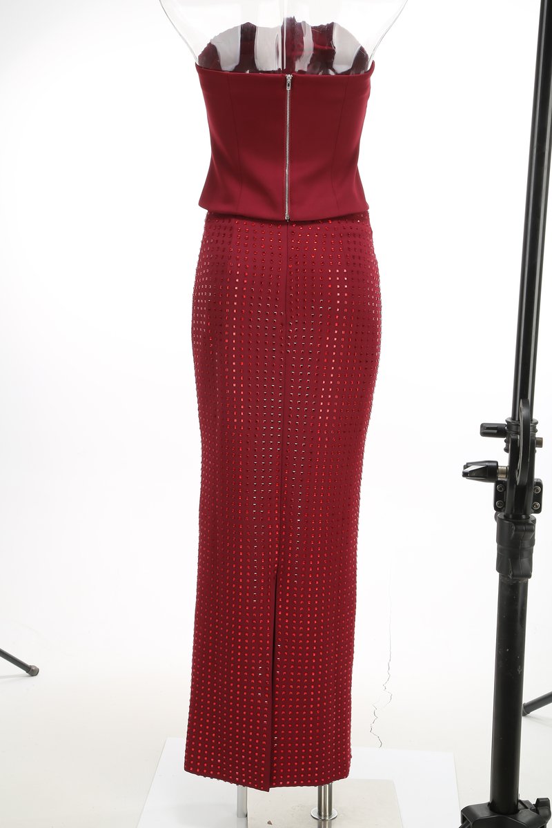 Strapless Sequin Mesh Mermaid Dress H7065