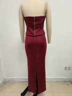 Strapless Sequin Mesh Mermaid Dress H7065