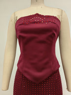 Strapless Sequin Mesh Mermaid Dress H7065