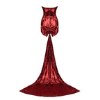 Strapless Sequin Mini Dress with Train H5974