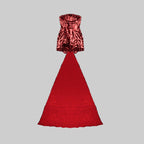 Strapless Sequin Mini Dress with Train H5974