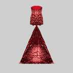 Strapless Sequin Mini Dress with Train H5974