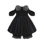 Strapless Sequin Puff Sleeve Mini Dress H6709
