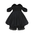 Strapless Sequin Puff Sleeve Mini Dress H6709