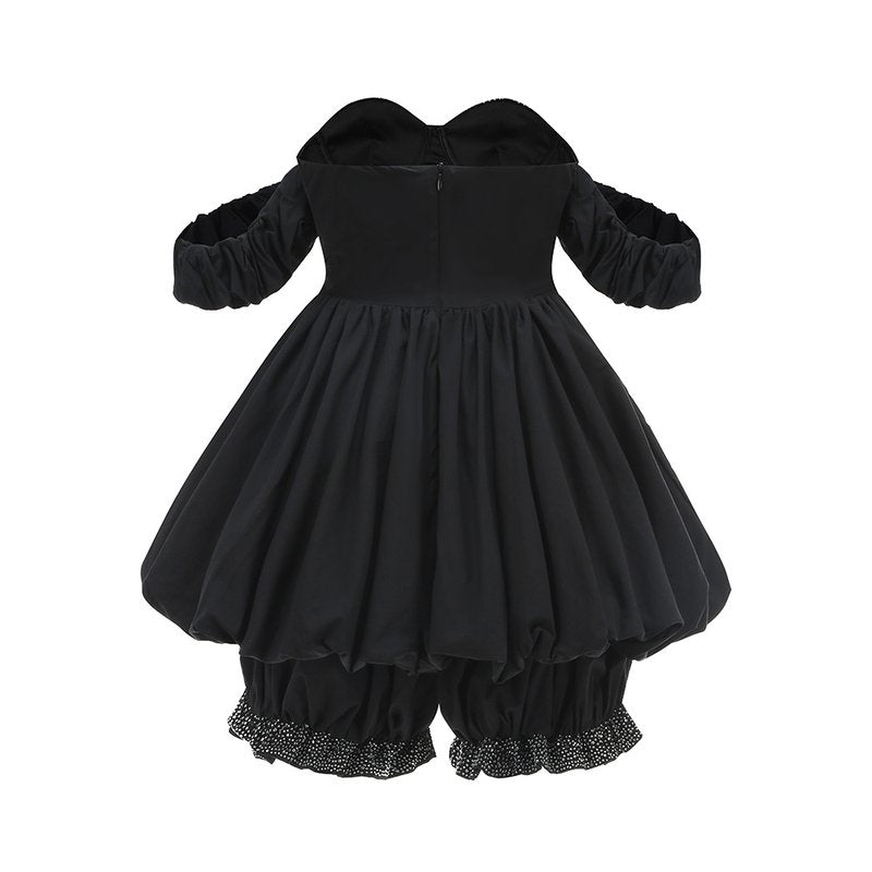 Strapless Sequin Puff Sleeve Mini Dress H6709