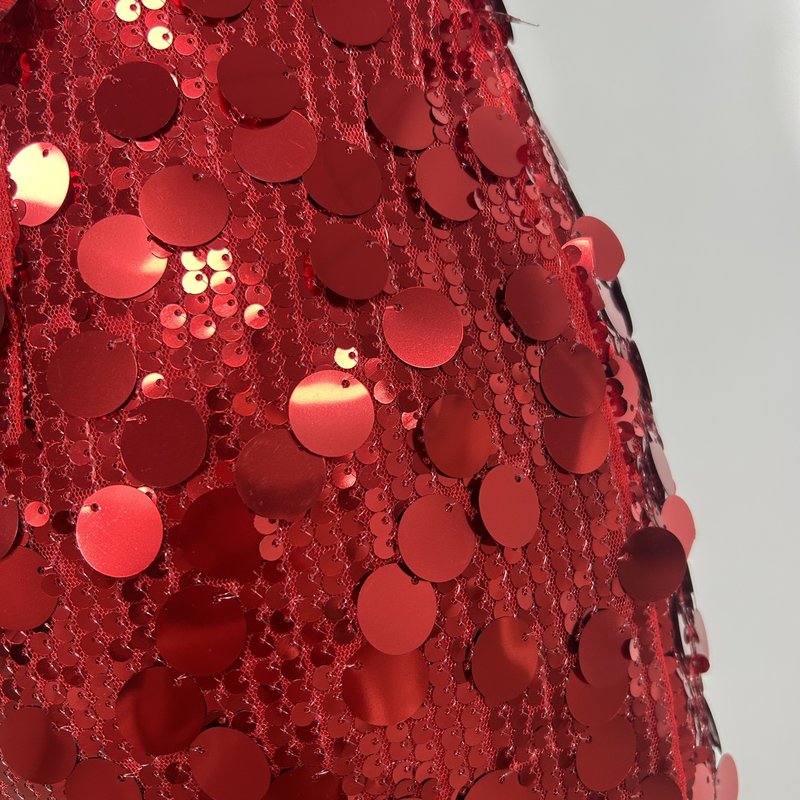 Strapless Sequin Red Mermaid Gown H6623