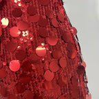 Strapless Sequin Red Mermaid Gown H6623