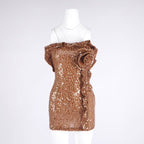 Strapless Sequin Rose Mini Dress H6748