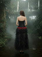 Strapless Sequin Ruffle Maxi Dress H7113