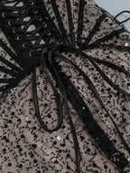 Strapless Sequin Sheer Mini Dress H6186