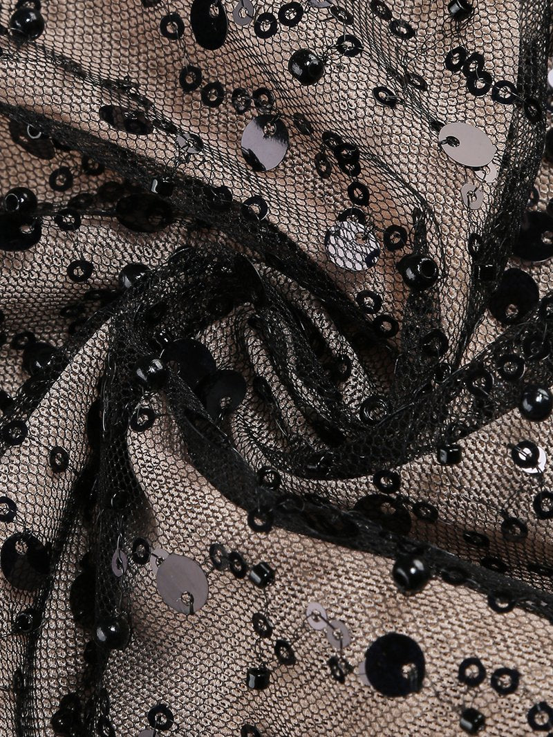 Strapless Sequin Sheer Mini Dress H6186