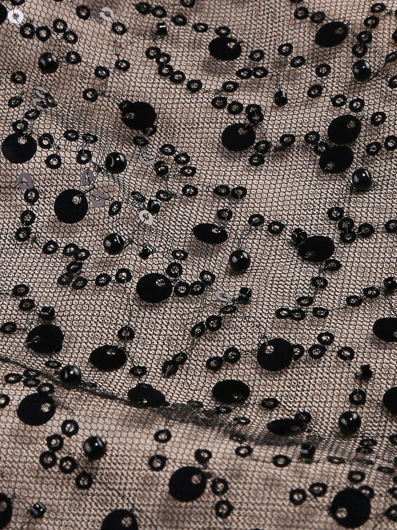 Strapless Sequin Sheer Mini Dress H6186