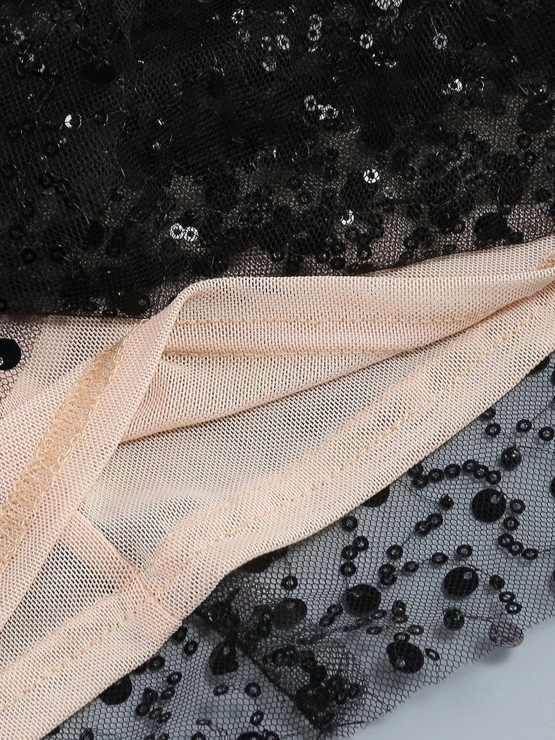 Strapless Sequin Sheer Mini Dress H6186