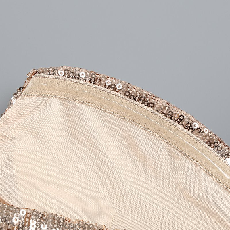 Strapless Sequin Wrap Maxi Dress H6058