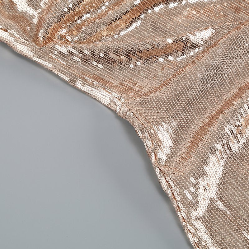 Strapless Sequin Wrap Maxi Dress H6058