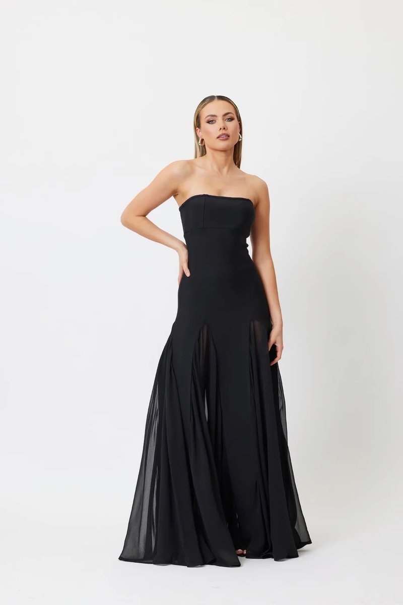 Strapless Sheer Panel Mermaid Gown H6572