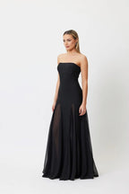 Strapless Sheer Panel Mermaid Gown H6572