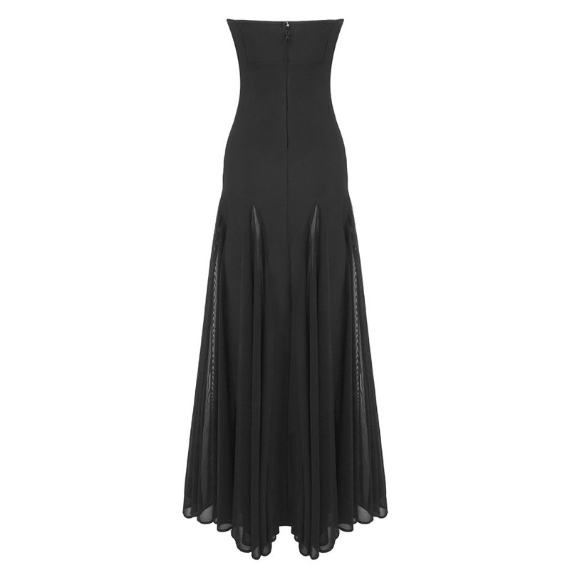 Strapless Sheer Panel Mermaid Gown H6572