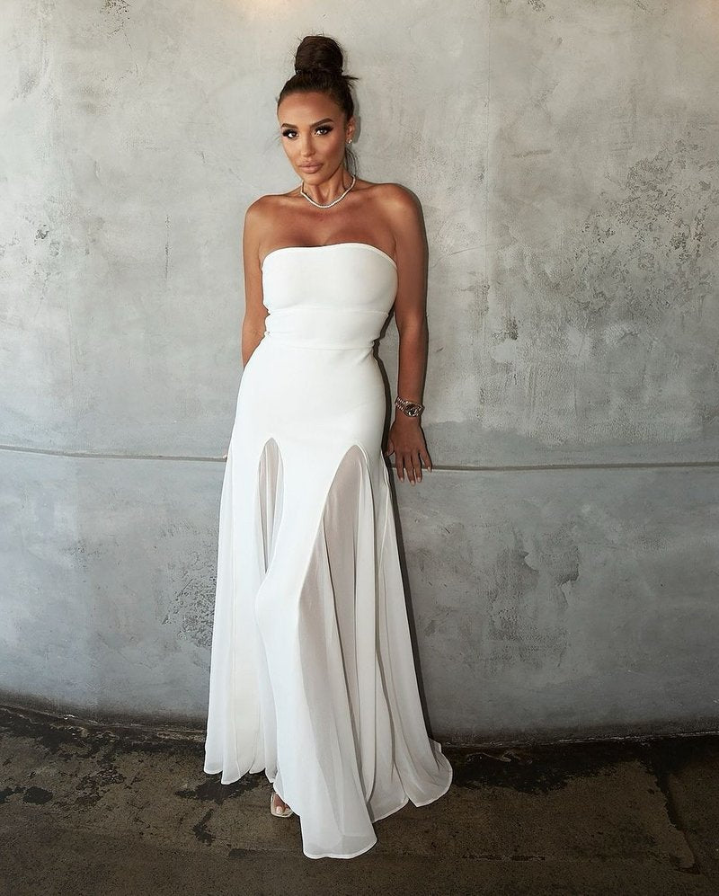 Strapless Sheer Panel Mermaid Gown H6572
