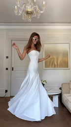 Strapless Sheer Panel Mermaid Gown H6572