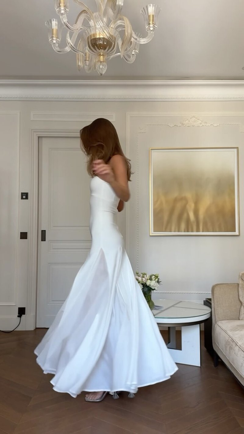 Strapless Sheer Panel Mermaid Gown H6572