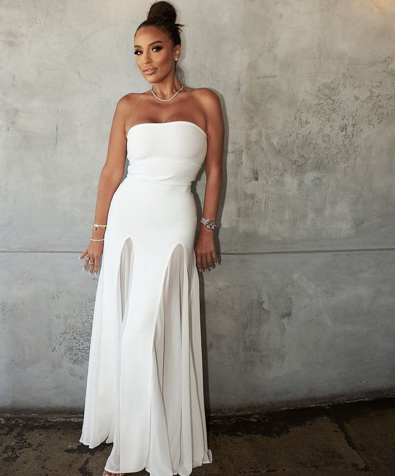 Strapless Sheer Panel Mermaid Gown H6572