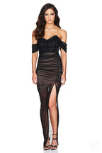 Strapless Sheer Ruched Maxi Dress H4868