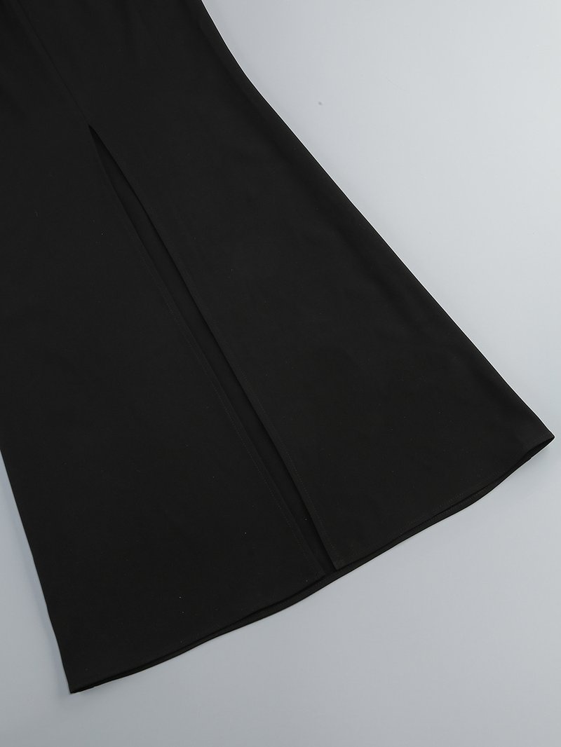 Strapless Sheer Ruffle Maxi Dress H6553