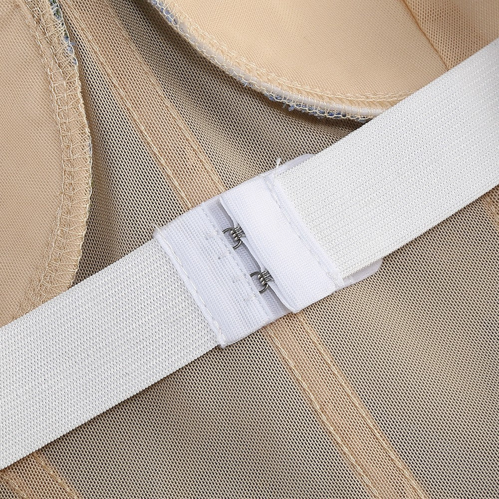 Strapless Sleeveless Colorful Floral Embroidery Mesh Gown D2608