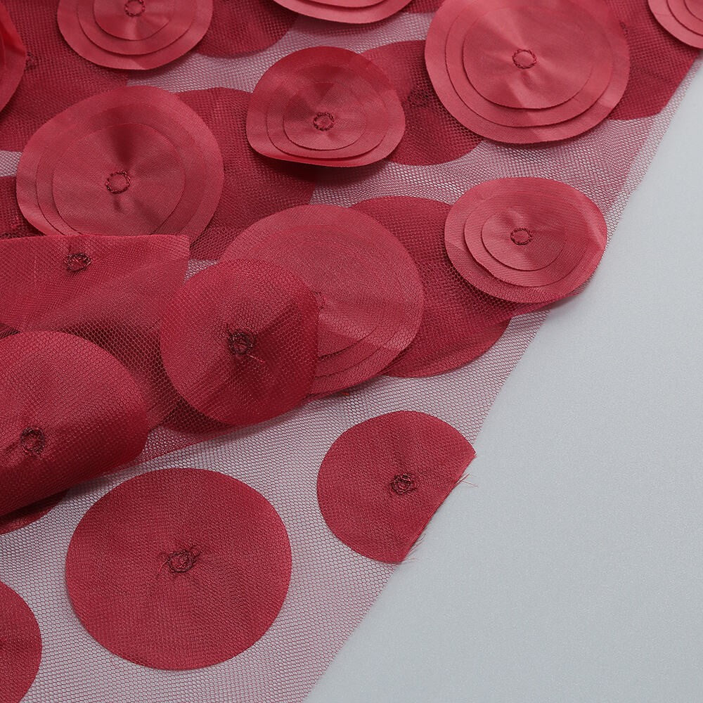 Strapless Sleeveless Red Polka Dot Mesh Patchwork Maxi Gown D26013