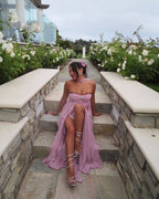Strapless Starfish Embellished Maxi Dress H6830