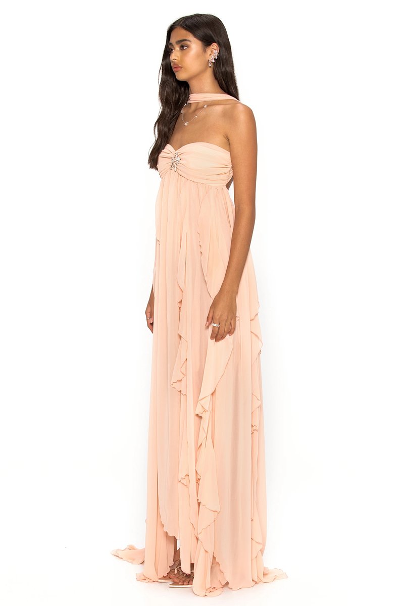 Strapless Starfish Embellished Maxi Dress H6830